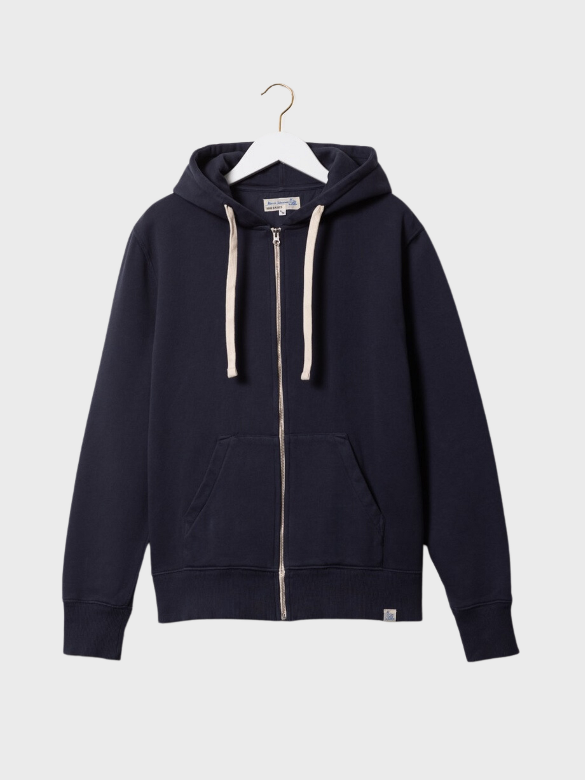 Merz Hooded Zip Jacket 13 Oz Relaxed Fit Denim Blue-Men's Sweatshirts-Brooklyn-Vancouver-Yaletown-Canada