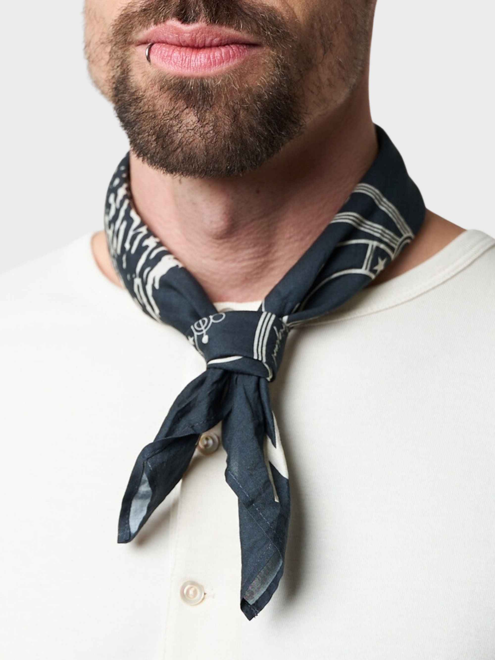 Merz Accessories Cotton Bandana Ink Blue-Men's Accessories-Brooklyn-Vancouver-Yaletown-Canada