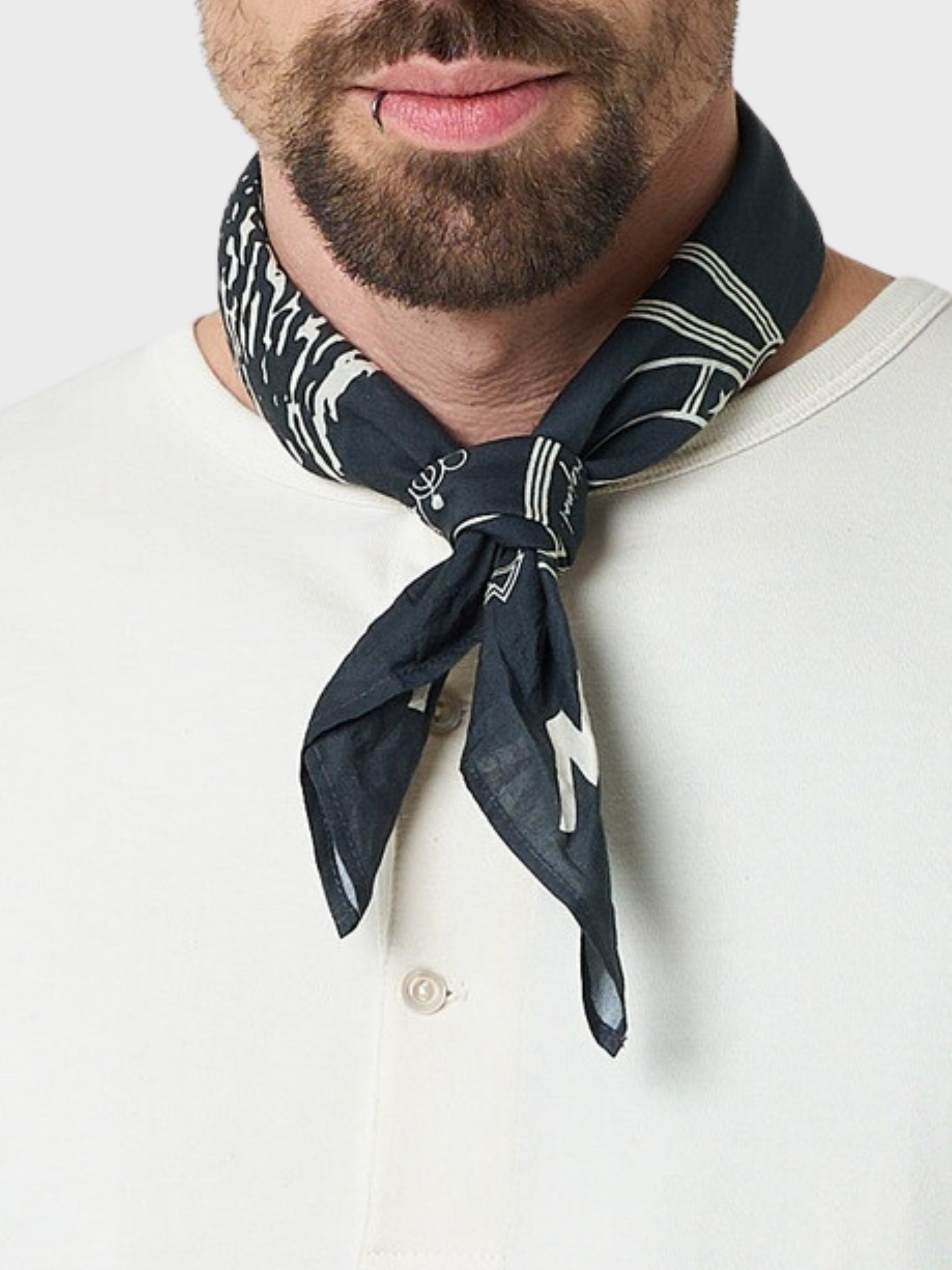 Merz Accessories Cotton Bandana Charcoal-Men's Accessories-Brooklyn-Vancouver-Yaletown-Canada