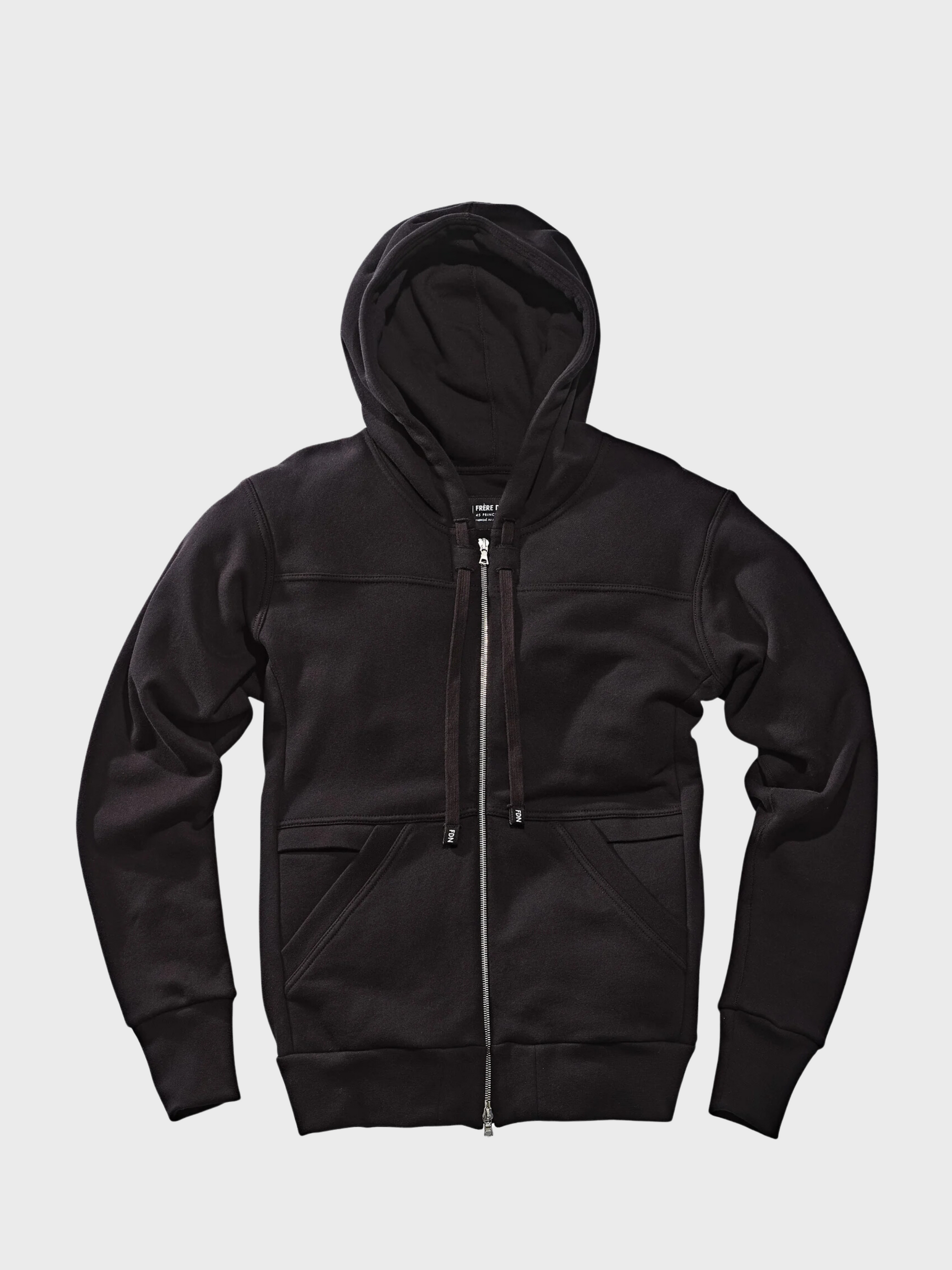 Frere Du Nord Winter Zip Up Hoodie Black-Men's Sweatshirts-Brooklyn-Vancouver-Yaletown-Canada