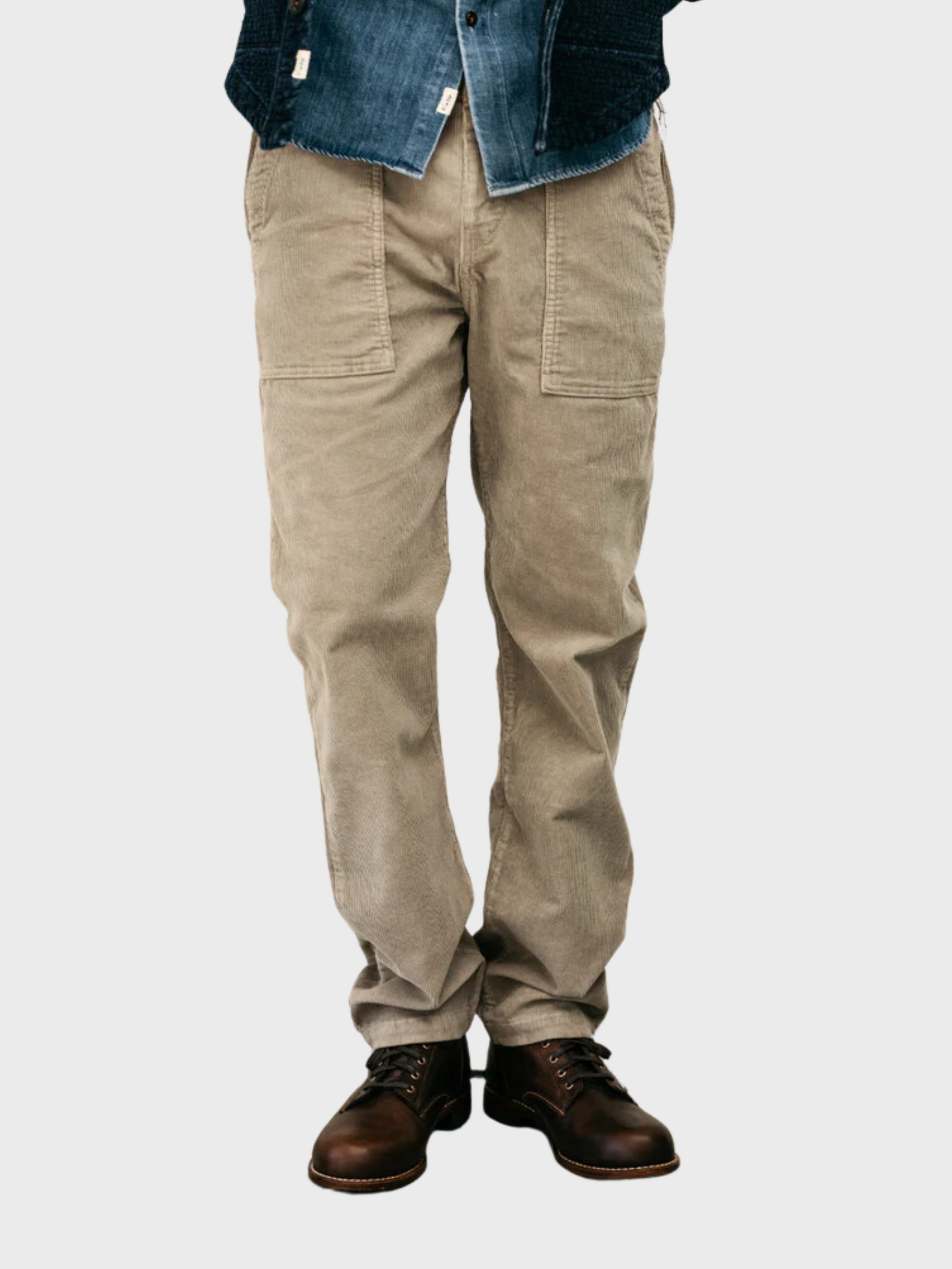 Kato Pants The Fatigue 16W Corduroy Light Gray-Men's Pants-Brooklyn-Vancouver-Yaletown-Canada