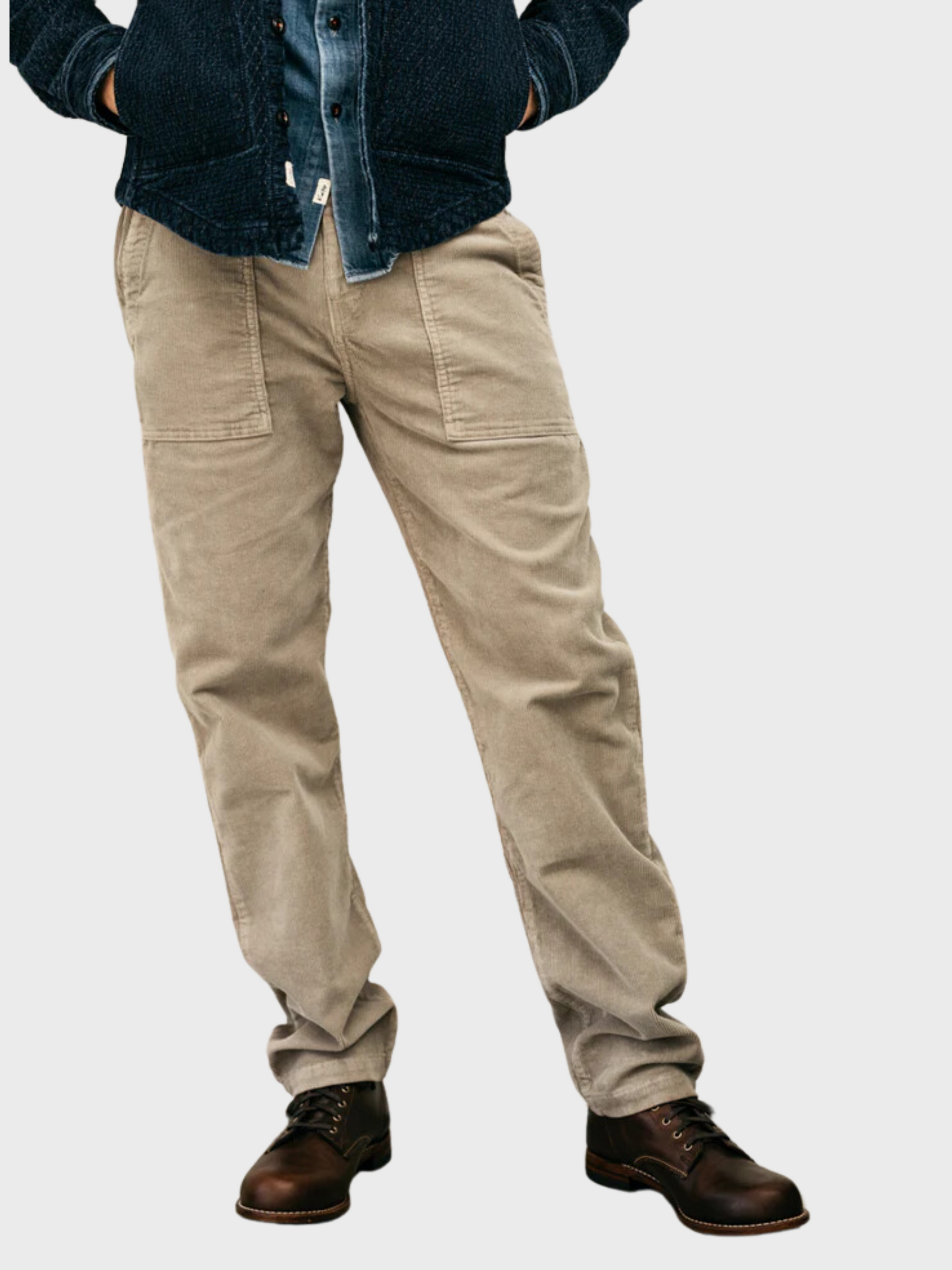 Kato Pants The Fatigue 16W Corduroy Light Gray-Men's Pants-Brooklyn-Vancouver-Yaletown-Canada