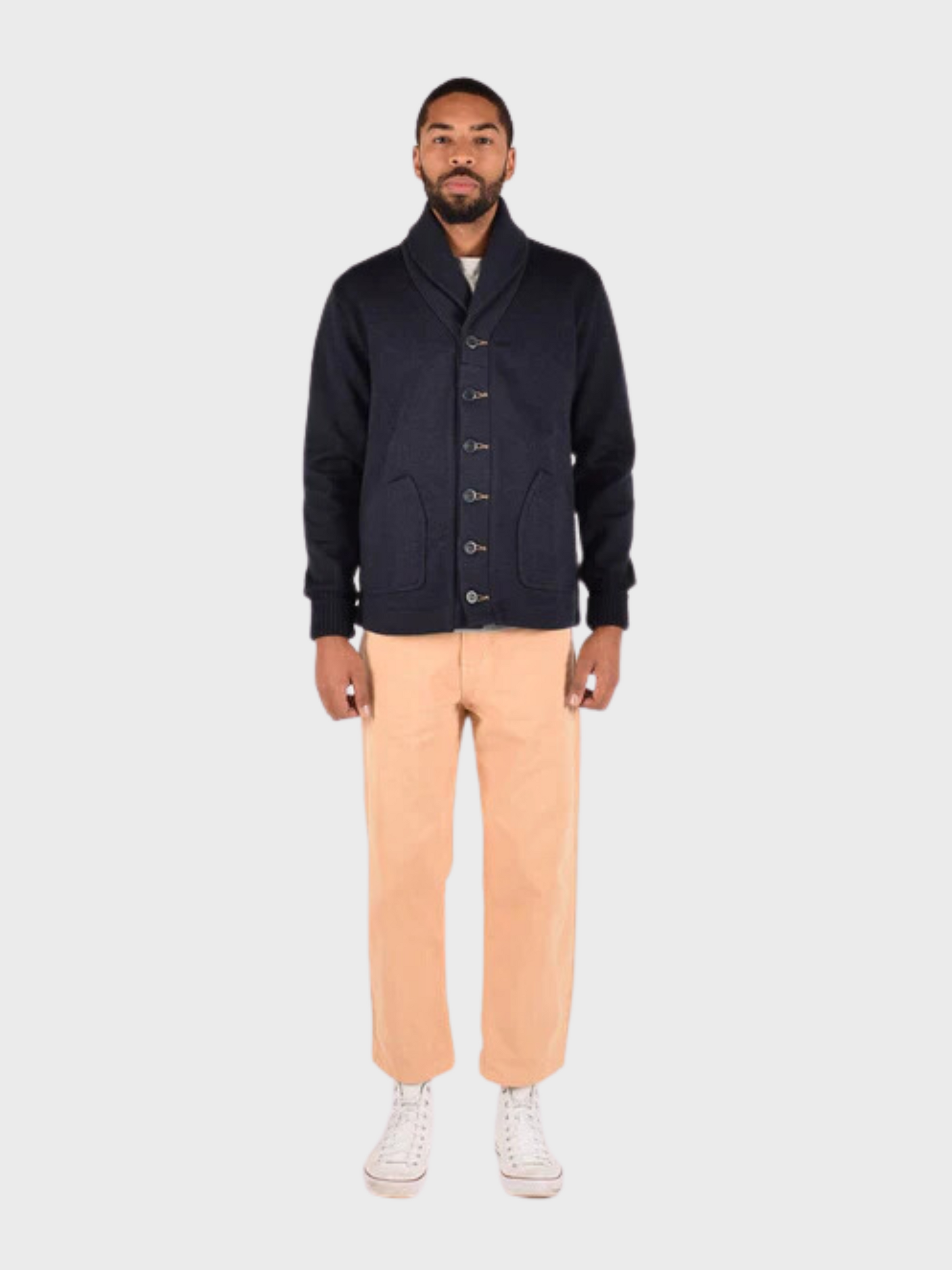 Dehen Shawl Sweater Coat 2.0 Dark Navy FW24-Men's Sweaters-Brooklyn-Vancouver-Yaletown-Canada