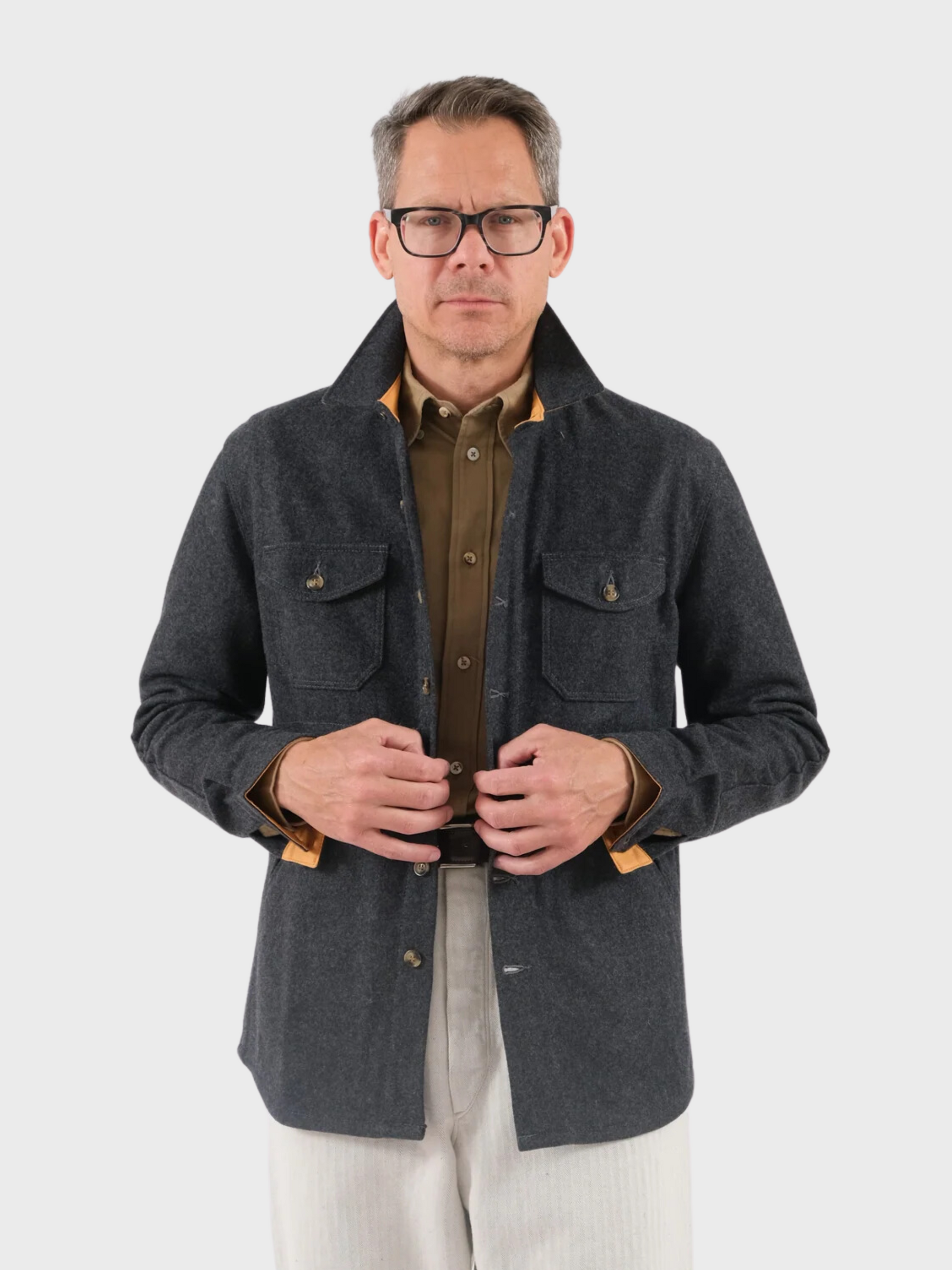 Dehen Over Shirt Crissman LW Charcoal FW24-Men's Jackets-Brooklyn-Vancouver-Yaletown-Canada