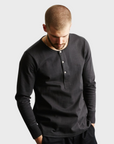 Merz Henley LS 8.6 Oz Classic Fit Charcoal-Men's T-Shirts-Brooklyn-Vancouver-Yaletown-Canada