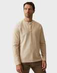 34 Heritage LS Henley Oatmeal-Men's T-Shirts-Brooklyn-Vancouver-Yaletown-Canada