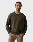 34 Heritage French Terry Crew Sweatshirt Pimento-Men's Sweatshirts-Brooklyn-Vancouver-Yaletown-Canada