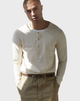 Merz Henley LS 8.6 Oz Classic Fit Nature-Men's T-Shirts-Brooklyn-Vancouver-Yaletown-Canada