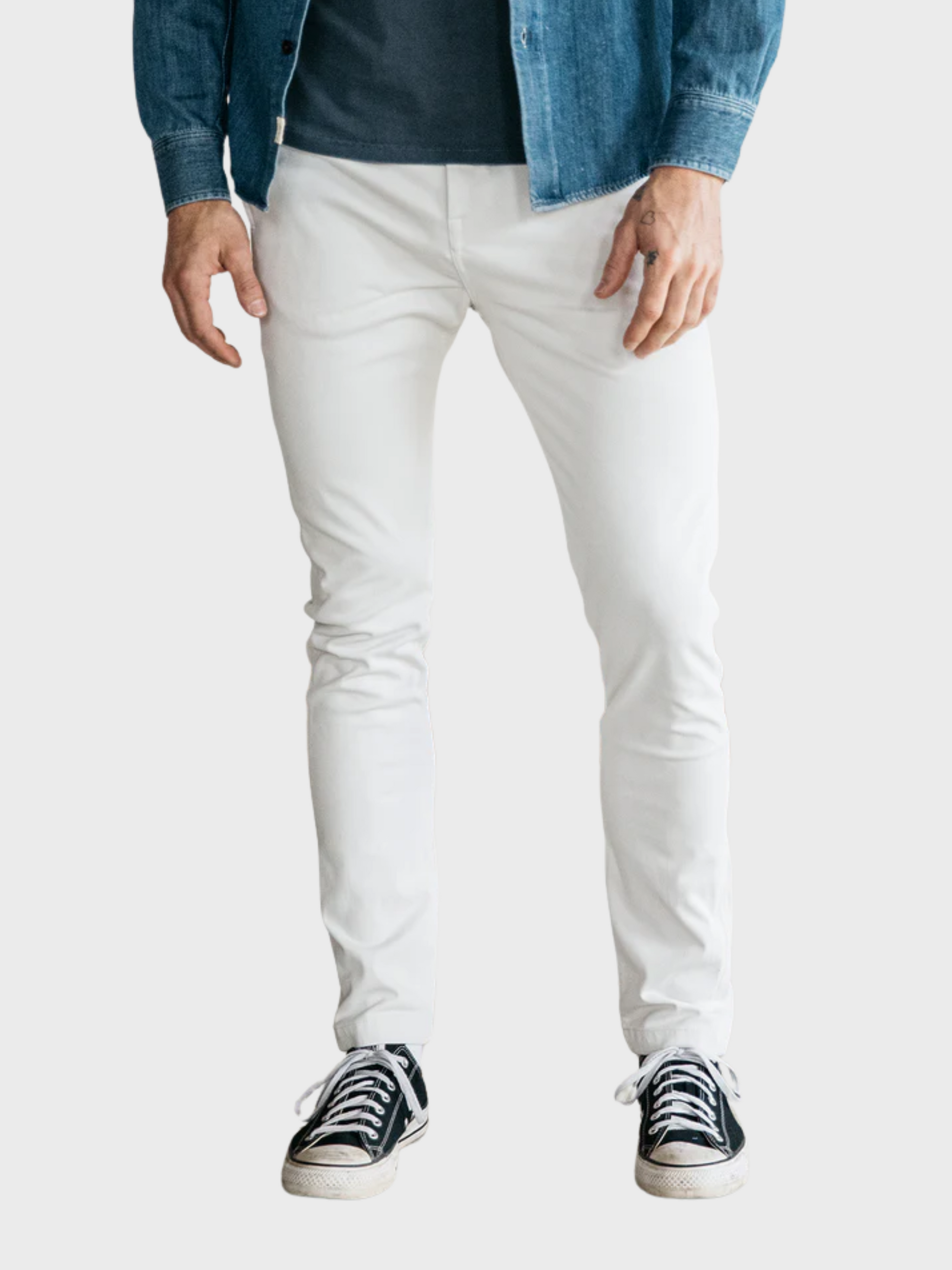 Kato The Axe Chino Denit Heather White-Men's Pants-Brooklyn-Vancouver-Yaletown-Canada