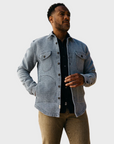 Kato The Anvil Shirt JK Birds Eye Sashiko Light Indigo-Men's Jackets-Brooklyn-Vancouver-Yaletown-Canada