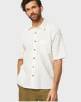 Peregrine Beach Shirt SS White Stripe-Men's Shirts-Brooklyn-Vancouver-Yaletown-Canada