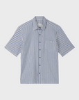 Peregrine Beach Shirt SS Blue White Stripe-Men's Shirts-Brooklyn-Vancouver-Yaletown-Canada