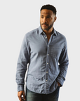 Kato Gauze Ripper Shirt Matte Blue-Men's Shirts-Brooklyn-Vancouver-Yaletown-Canada