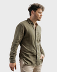 Kato Gauze Ripper Shirt Military Green-Men's Shirts-Brooklyn-Vancouver-Yaletown-Canada