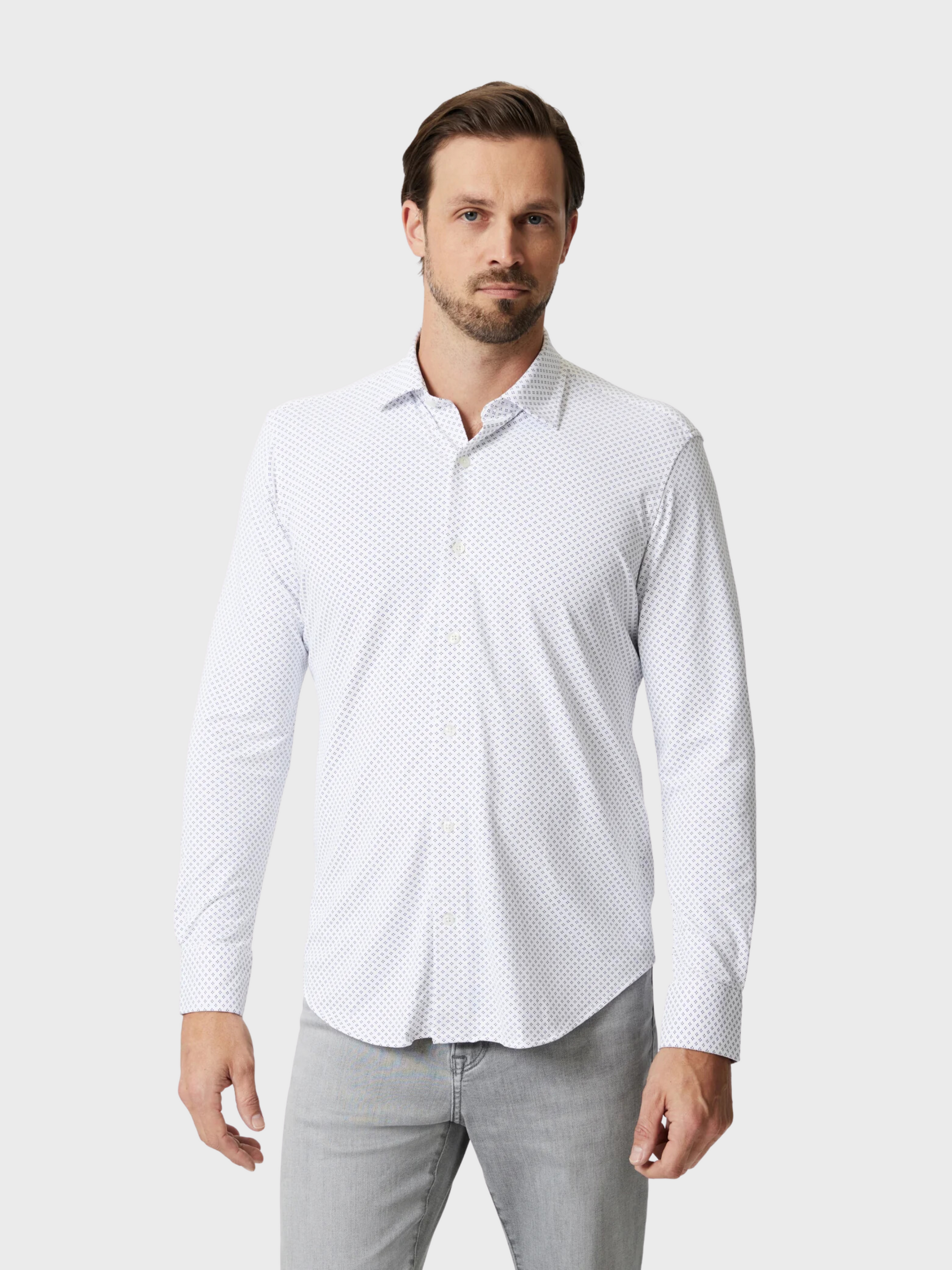 34 Heritage Diamond Dot Shirt White SS24-Men's Shirts-S-Brooklyn-Vancouver-Yaletown-Canada