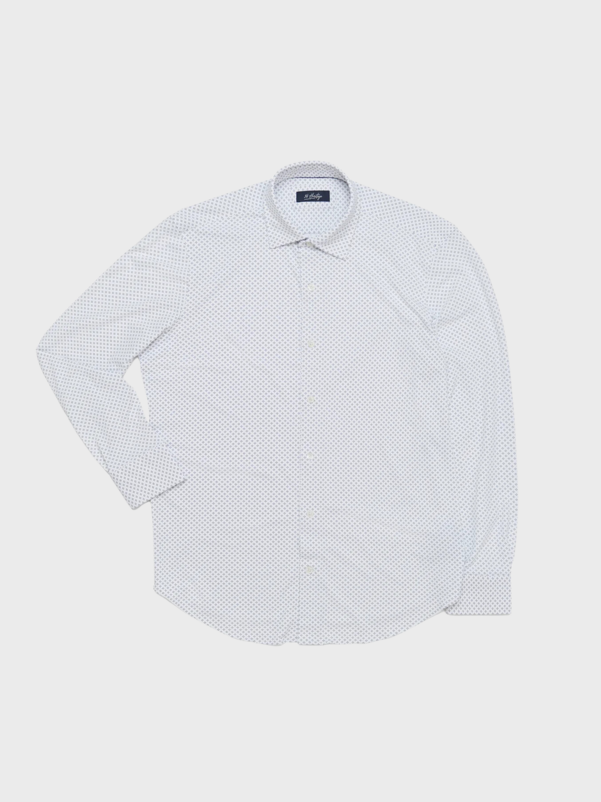 34 Heritage Diamond Dot Shirt White SS24-Men's Shirts-Brooklyn-Vancouver-Yaletown-Canada