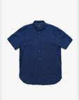 34 Heritage Linen Short Sleeve Shirt Indigo SS24-Men's Shirts-Brooklyn-Vancouver-Yaletown-Canada