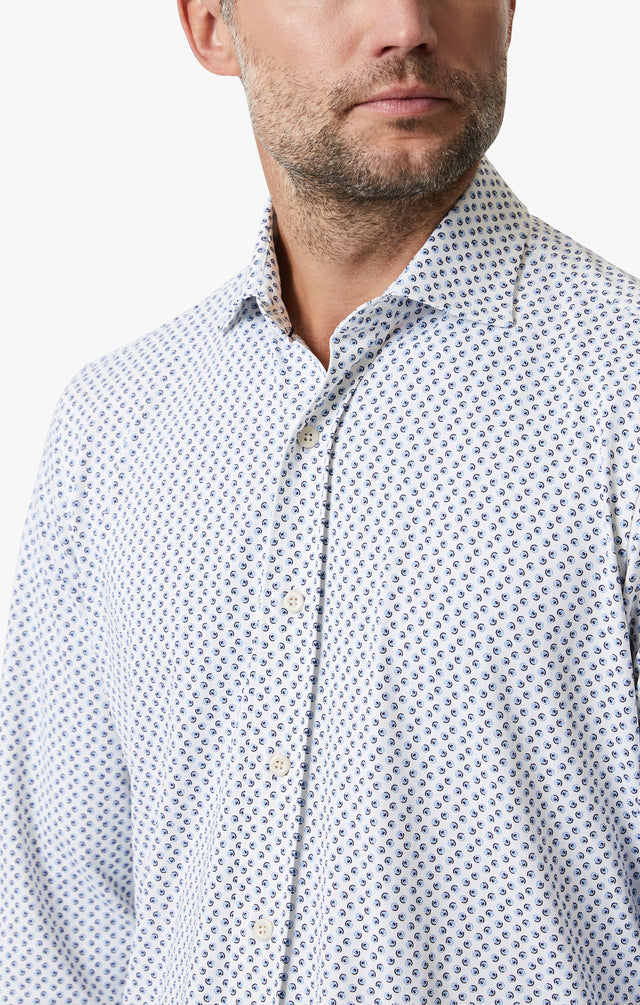 34 Heritage Ocean Dot Shirt White SS24-Men&#39;s Shirts-Brooklyn-Vancouver-Yaletown-Canada