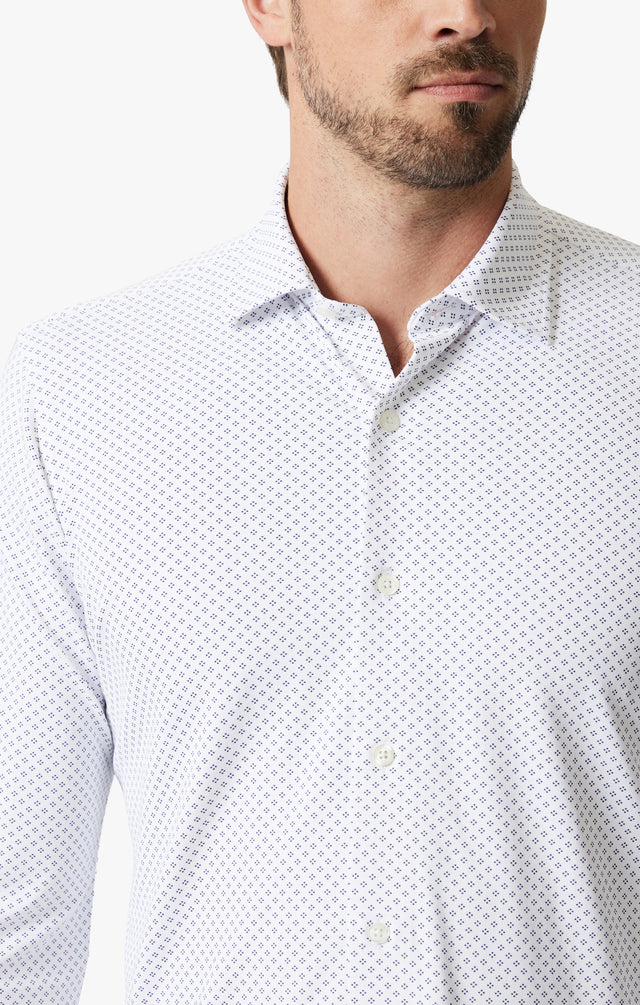 34 Heritage Diamond Dot Shirt White SS24-Men&#39;s Shirts-Brooklyn-Vancouver-Yaletown-Canada