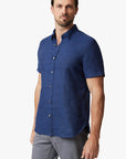 34 Heritage Linen Short Sleeve Shirt Indigo SS24-Men's Shirts-Brooklyn-Vancouver-Yaletown-Canada