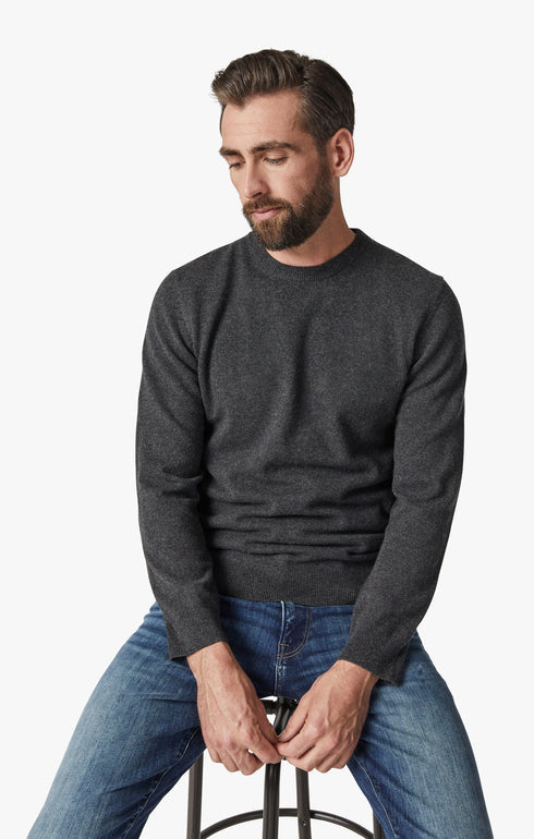 34 Heritage Sweater Cashmere Crew Neck Charcoal-Men&#39;s Sweaters-Brooklyn-Vancouver-Yaletown-Canada