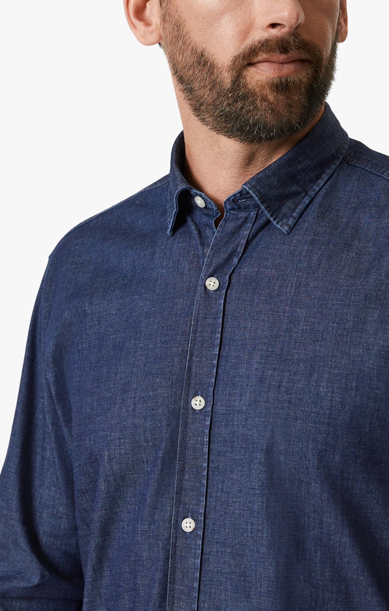 34 Heritage Shirt Denim Med Blue-Men&#39;s Shirts-Brooklyn-Vancouver-Yaletown-Canada