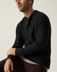 34 Heritage LS Henley Black-Men's T-Shirts-Brooklyn-Vancouver-Yaletown-Canada