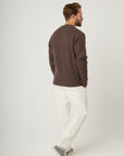 Peregrine Sweater Makers Stitch Cable Crew Jumper Coffee-Men's Sweaters-Brooklyn-Vancouver-Yaletown-Canada