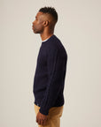 Peregrine Sweater Winston Crew Jumper Navy-Men's Sweaters-Brooklyn-Vancouver-Yaletown-Canada